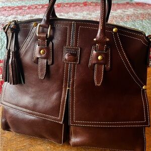 DOONEY & BOURKE CLAYTON SATCHEL CHESTNUT
